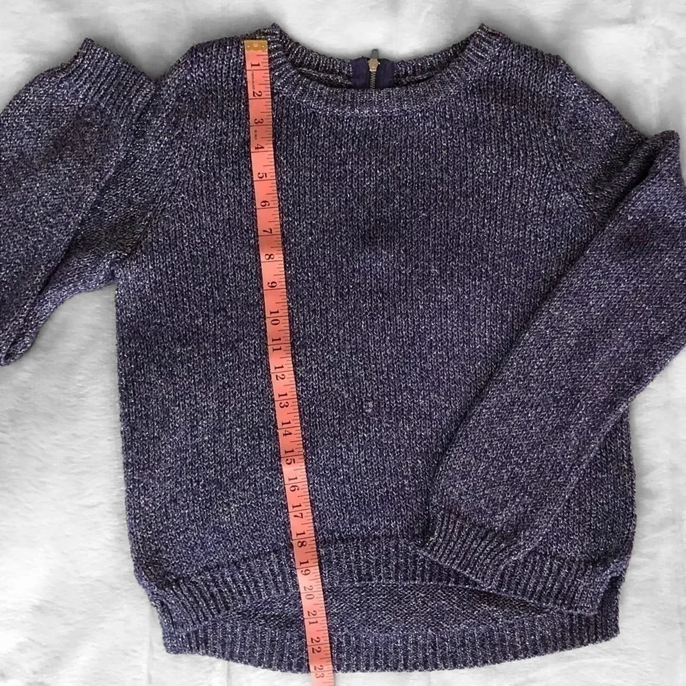 𝅺h&m Metallic High Low Sweater in Blue Size 6